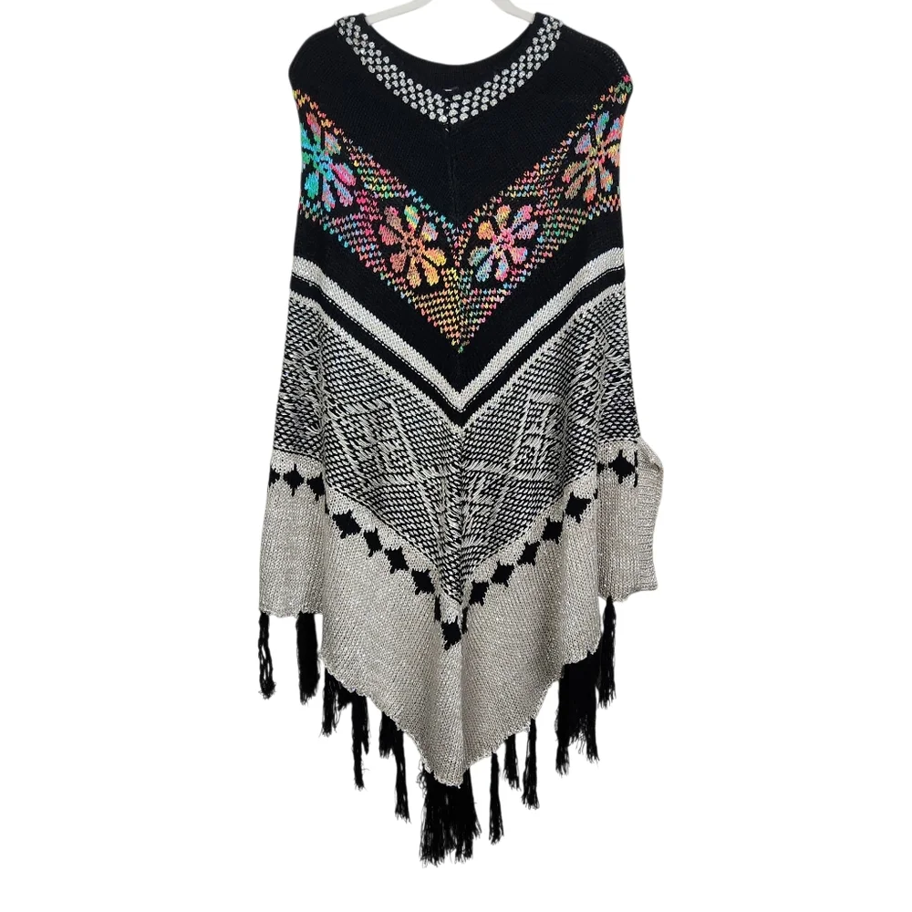 Alberto Makali New York Knit Shawl Metallic Glitter Tie Dye Womens Size L/XL
